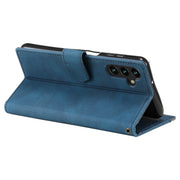 For Samsung Galaxy S25 5G Nail Skin Feel Stitching Calf Texture Leather Phone Case(Blue)