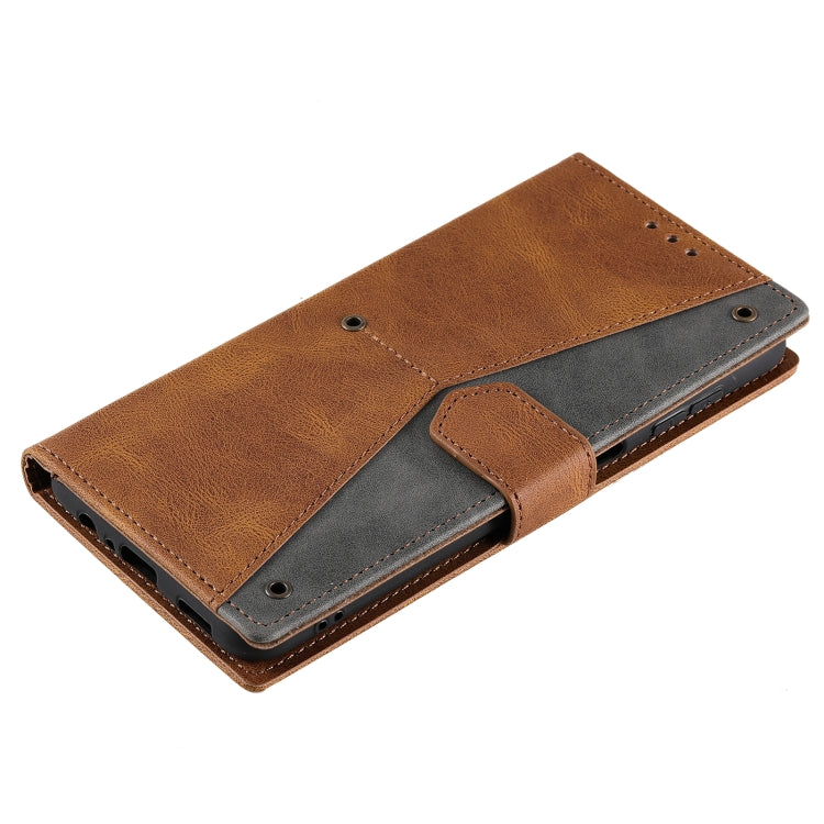 For Samsung Galaxy S25 5G Nail Skin Feel Stitching Calf Texture Leather Phone Case(Brown)