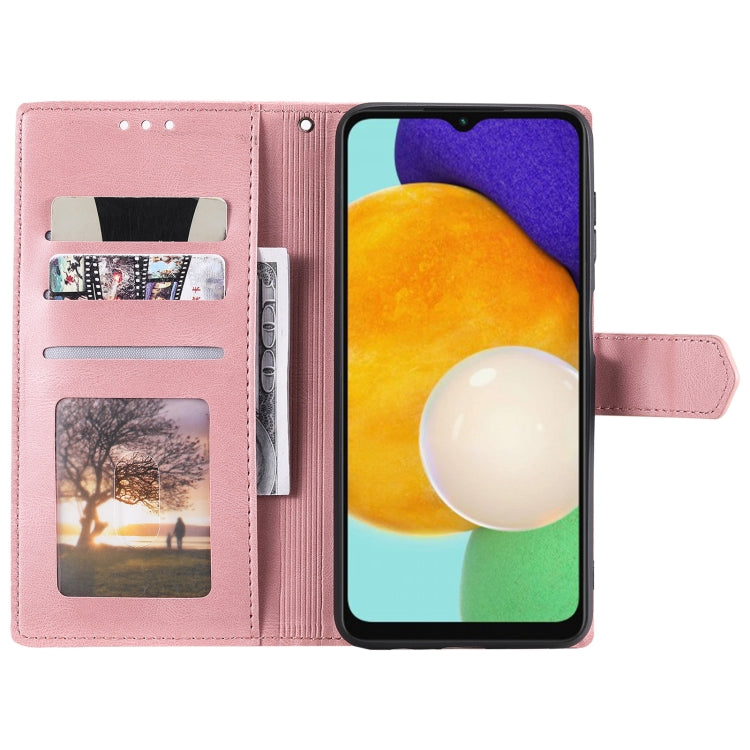 For Samsung Galaxy S25+ 5G Nail Skin Feel Stitching Calf Texture Leather Phone Case(Rose Gold)
