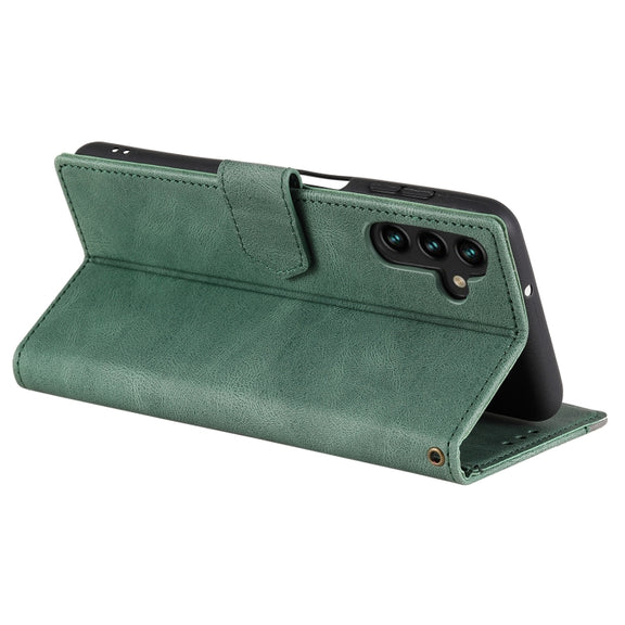 For Samsung Galaxy S25+ 5G Nail Skin Feel Stitching Calf Texture Leather Phone Case(Green)