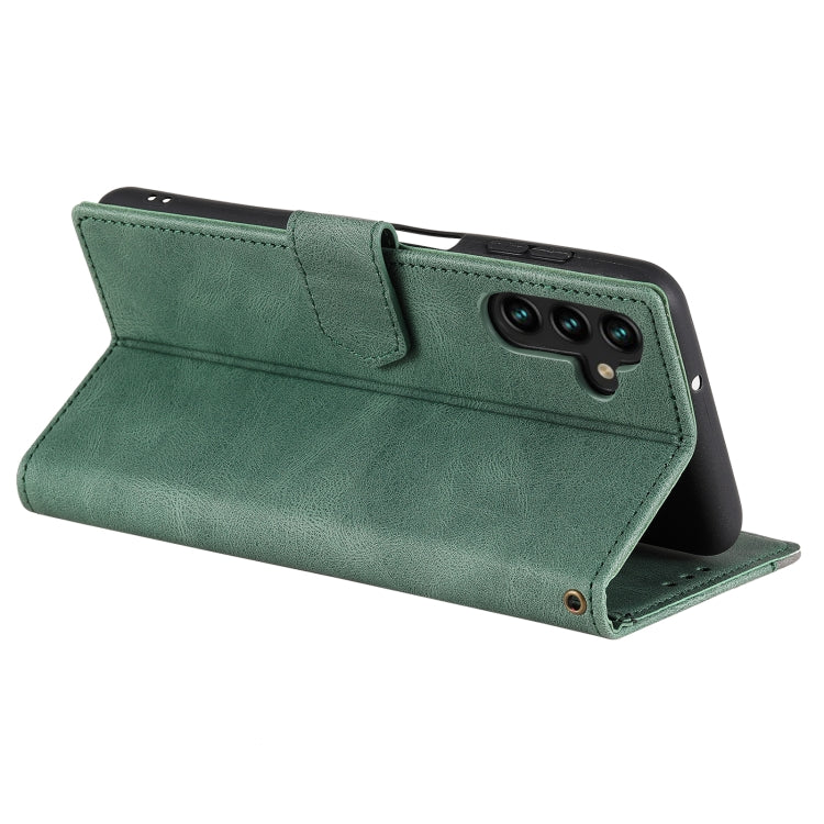 For Samsung Galaxy S25+ 5G Nail Skin Feel Stitching Calf Texture Leather Phone Case(Green)