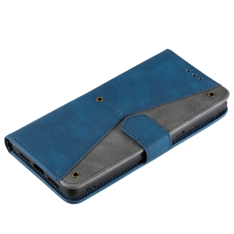 For Samsung Galaxy S25+ 5G Nail Skin Feel Stitching Calf Texture Leather Phone Case(Blue)