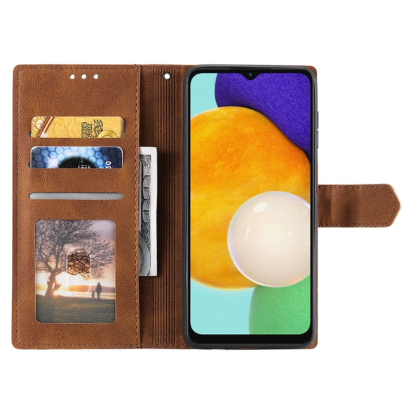 For Samsung Galaxy S25+ 5G Nail Skin Feel Stitching Calf Texture Leather Phone Case(Brown)