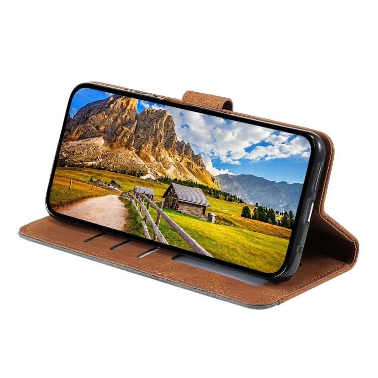For Samsung Galaxy S25 Ultra 5G Nail Skin Feel Stitching Calf Texture Leather Phone Case(Brown)