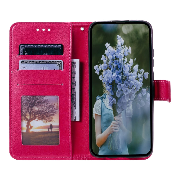 For Samsung Galaxy S25 5G Totem Flower Embossed Leather Phone Case(Red)