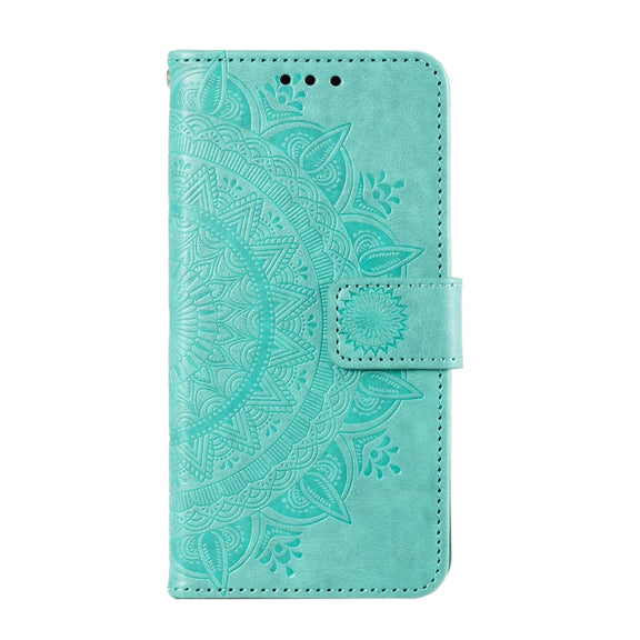 For Samsung Galaxy S25+ 5G Totem Flower Embossed Leather Phone Case(Green)