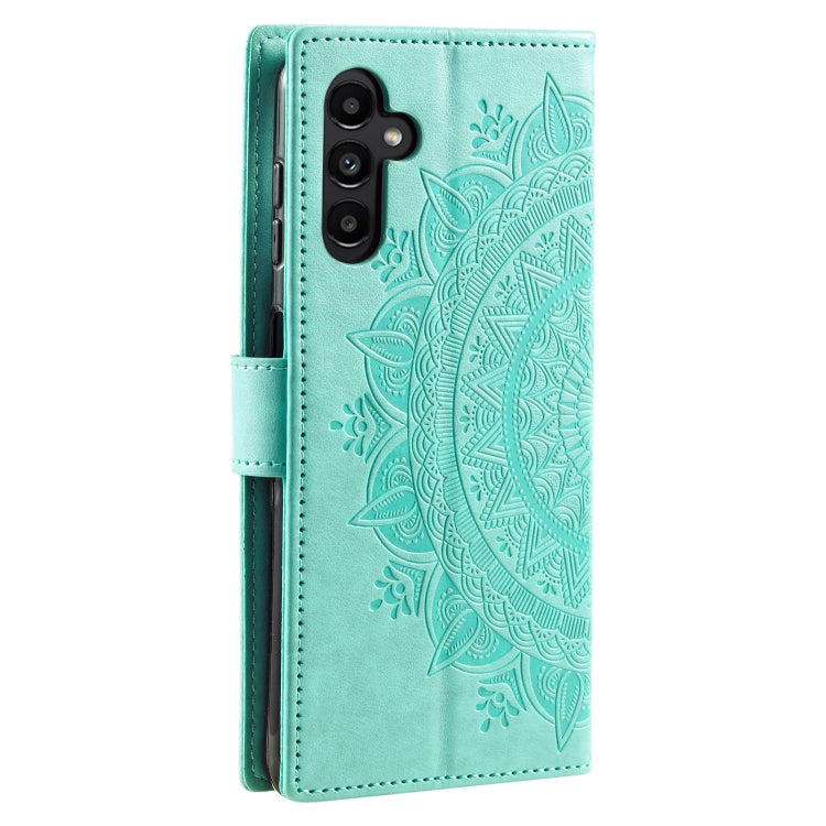 For Samsung Galaxy S25+ 5G Totem Flower Embossed Leather Phone Case(Green)