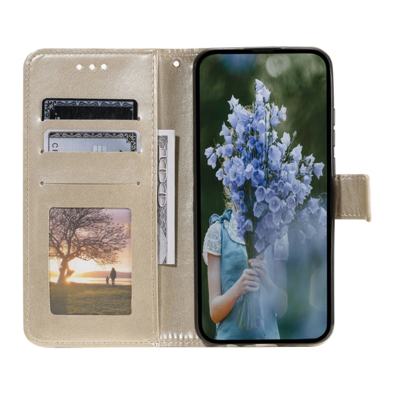 For Samsung Galaxy S25+ 5G Totem Flower Embossed Leather Phone Case(Gold)