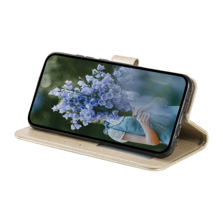 For Samsung Galaxy S25+ 5G Totem Flower Embossed Leather Phone Case(Gold)