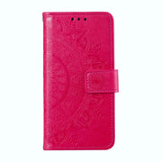 For Samsung Galaxy S25+ 5G Totem Flower Embossed Leather Phone Case(Red)