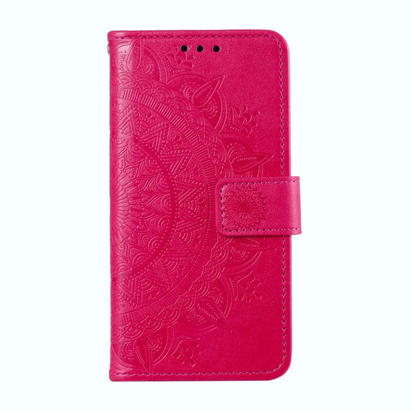 For Samsung Galaxy S25+ 5G Totem Flower Embossed Leather Phone Case(Red)