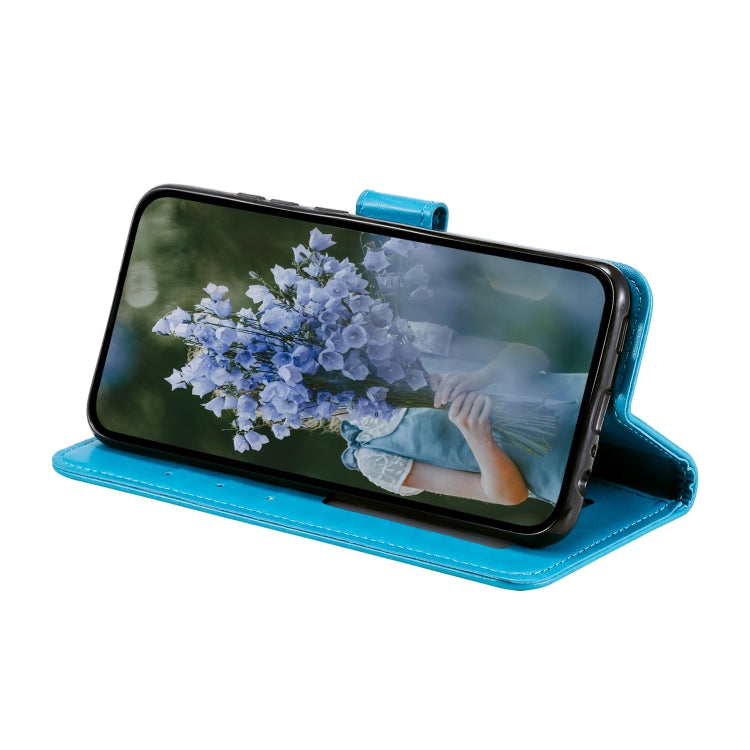 For Samsung Galaxy S25+ 5G Totem Flower Embossed Leather Phone Case(Blue)