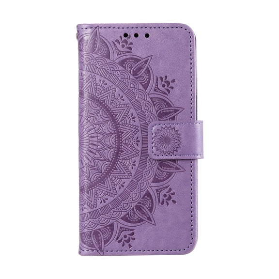 For Samsung Galaxy S25+ 5G Totem Flower Embossed Leather Phone Case(Purple)