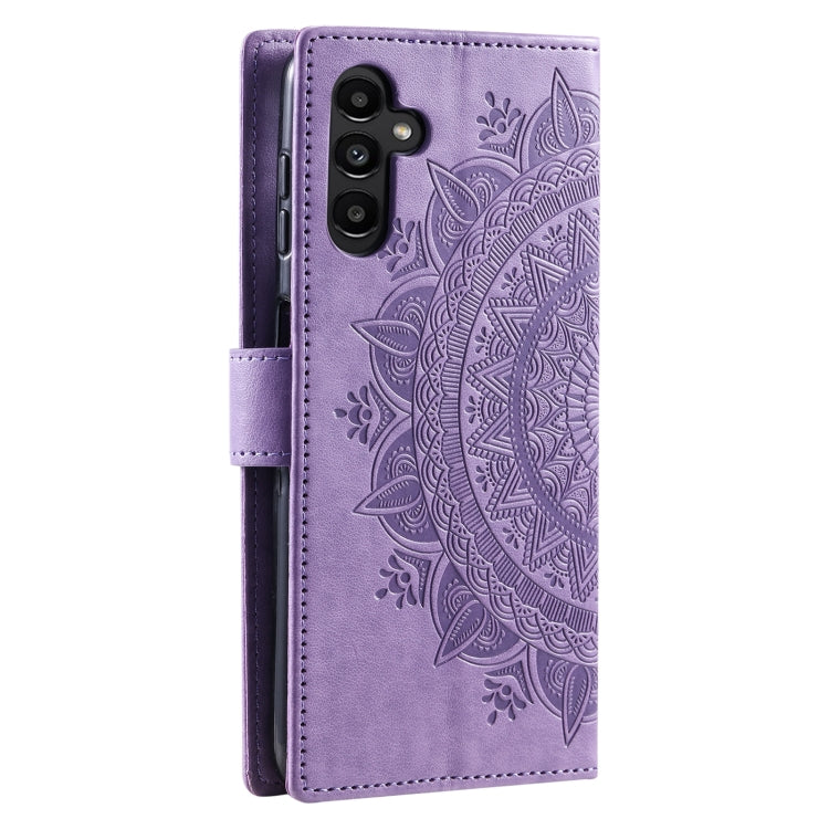 For Samsung Galaxy S25+ 5G Totem Flower Embossed Leather Phone Case(Purple)
