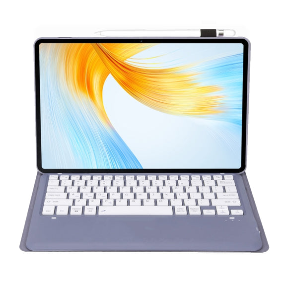 For Huawei MatePad Air 12 2024 Ultra-thin Detachable Bluetooth Keyboard Leather Tablet Case(Lavender White)