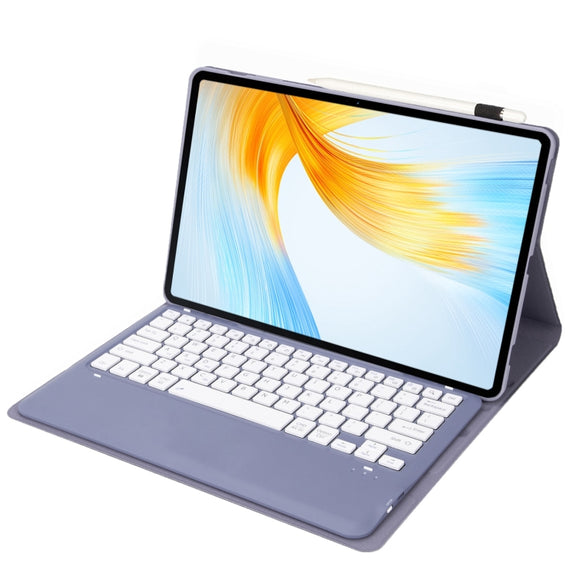 For Huawei MatePad Air 12 2024 Ultra-thin Detachable Bluetooth Keyboard Leather Tablet Case(Lavender White)