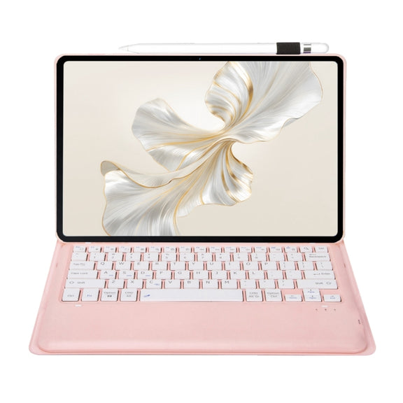 For Huawei MatePad Pro 12.2 Ultra-thin Detachable Bluetooth Keyboard Leather Tablet Case(Pink White)