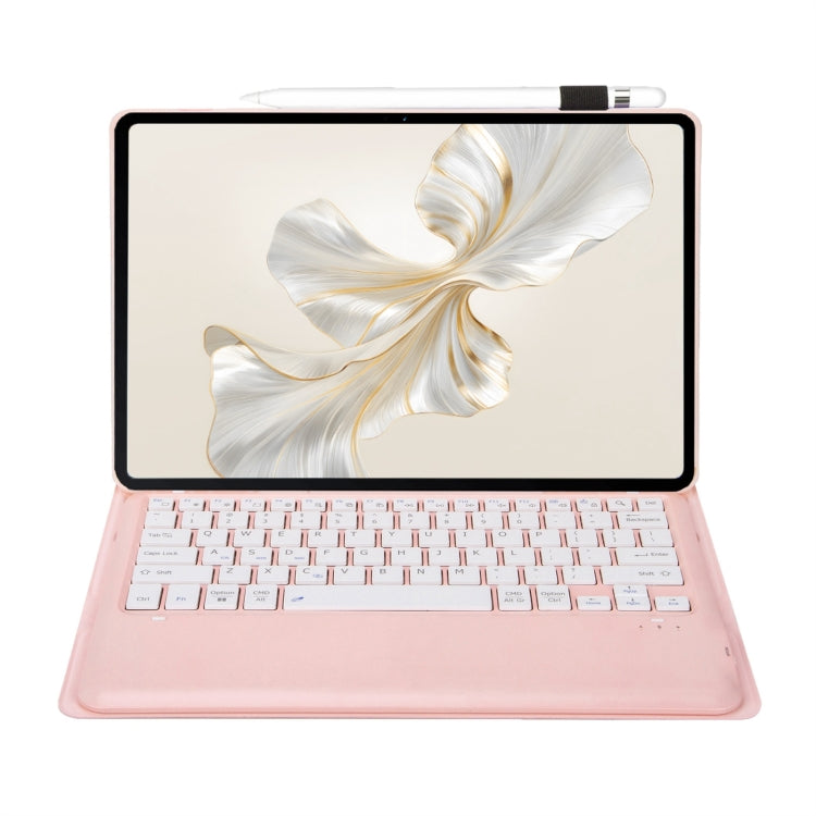 For Huawei MatePad Pro 12.2 Ultra-thin Detachable Bluetooth Keyboard Leather Tablet Case(Pink White)