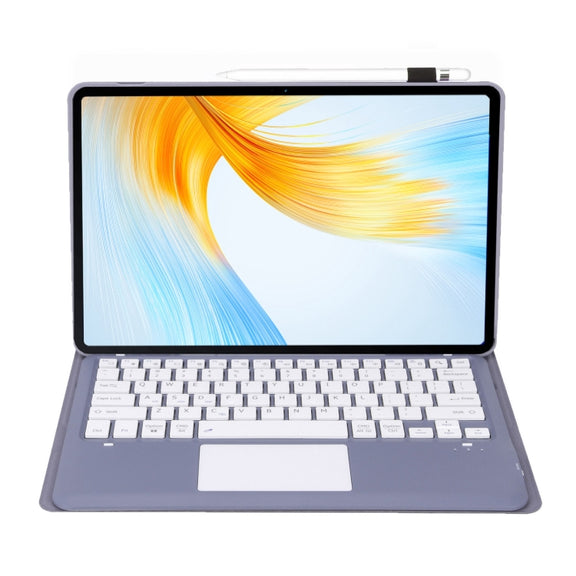 For Huawei MatePad Air 12 2024 Ultra-thin Detachable Bluetooth Keyboard Leather Tablet Case with Touchpad(Lavender White)