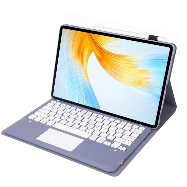 For Huawei MatePad Air 12 2024 Ultra-thin Detachable Bluetooth Keyboard Leather Tablet Case with Touchpad(Lavender White)