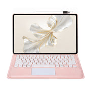 For Huawei MatePad Pro 12.2 Ultra-thin Detachable Bluetooth Keyboard Leather Tablet Case with Touchpad(Pink White)