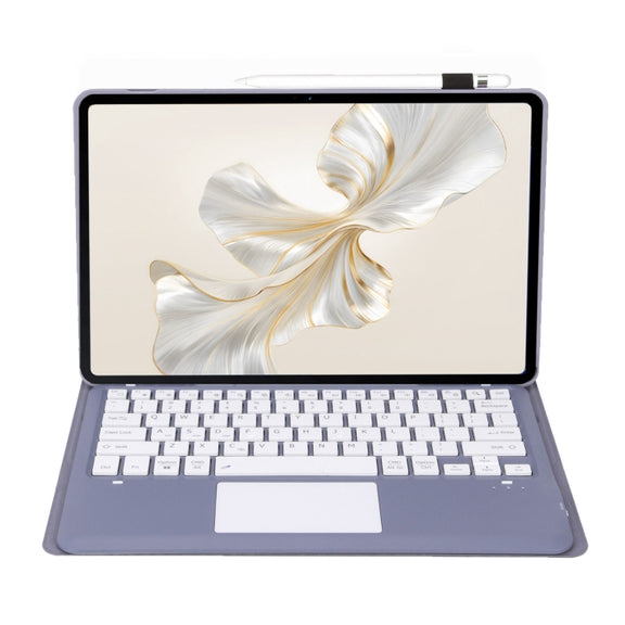 For Huawei MatePad Pro 12.2 Ultra-thin Detachable Bluetooth Keyboard Leather Tablet Case with Touchpad(Lavender White)