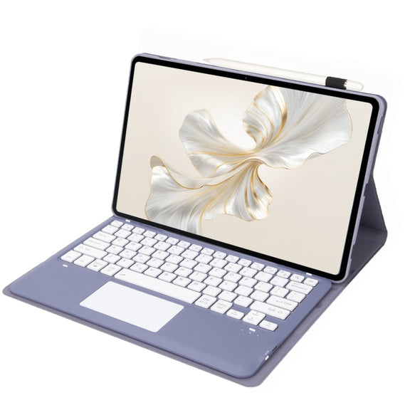 For Huawei MatePad Pro 12.2 Ultra-thin Detachable Bluetooth Keyboard Leather Tablet Case with Touchpad(Lavender White)