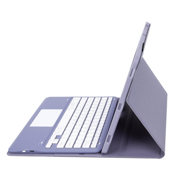 For Huawei MatePad Pro 12.2 Ultra-thin Detachable Bluetooth Keyboard Leather Tablet Case with Touchpad(Lavender White)