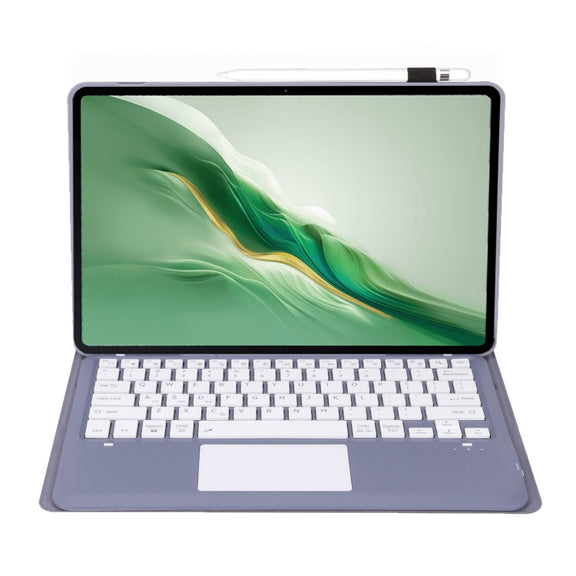 For Honor MagicPad 2 12.3 AH22-A Ultra-thin Detachable Bluetooth Keyboard Leather Tablet Case with Touchpad(Lavender White)