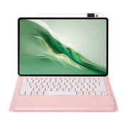 For Honor MagicPad 2 12.3 AH22 Ultra-thin Detachable Bluetooth Keyboard Leather Tablet Case(Pink White)