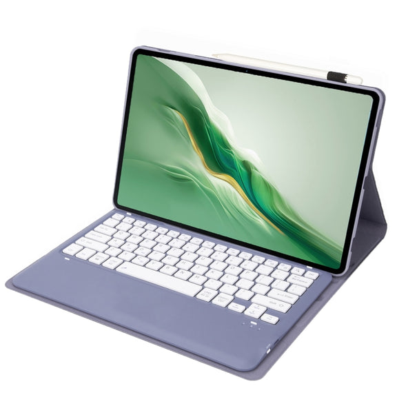 For Honor MagicPad 2 12.3 AH22 Ultra-thin Detachable Bluetooth Keyboard Leather Tablet Case(Lavender White)