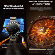 T7 1.508 inch 4G LTE Android 10 Smart Watch, 6GB+128GB, MTK6762 Octa Core, Support Heart Rate / Blood Oxygen(Gold)
