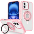 For iPhone 16 Plus Skin Feel Matte 360 Degree Rotating Silicone Ring Holder Phone Case(Pink) - iPhone 16 Plus Cases by PMC TechLife | Online Shopping South Africa | PMC TechLife | Buy Now Pay Later Mobicred