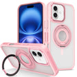 For iPhone 16 Plus Skin Feel Transparent 360 Degree Rotating Silicone Ring Holder Phone Case(Pink) - iPhone 16 Plus Cases by PMC Jewellery | Online Shopping South Africa | PMC Jewellery | Buy Now Pay Later Mobicred