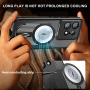 For Motorola Edge 50 Pro Heat Dissipation Aromatherapy MagSafe Holder Phone Case(Black)