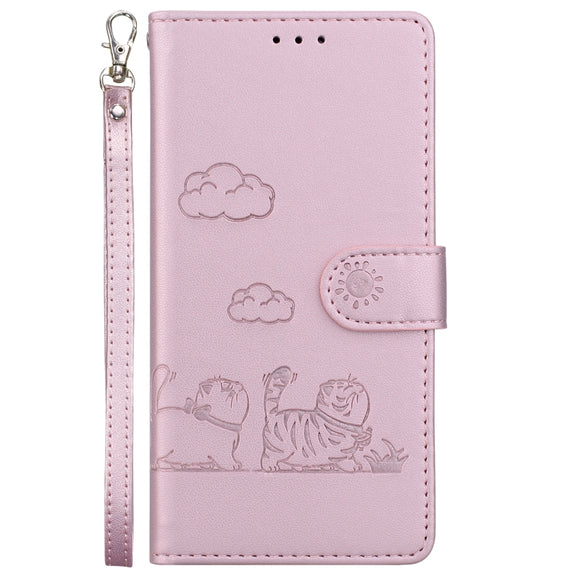 For Redmi K70 / K70 Pro Cute Cats RFID Leather Phone Case(Rose Gold)