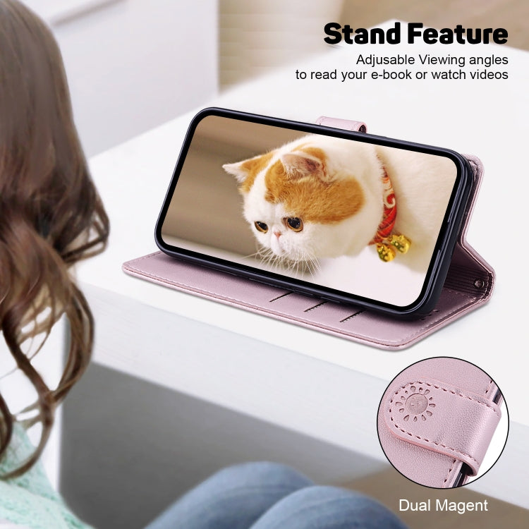 For Redmi K70 / K70 Pro Cute Cats RFID Leather Phone Case(Rose Gold)