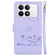 For Redmi K70 / K70 Pro Cute Cats RFID Leather Phone Case(Purple)