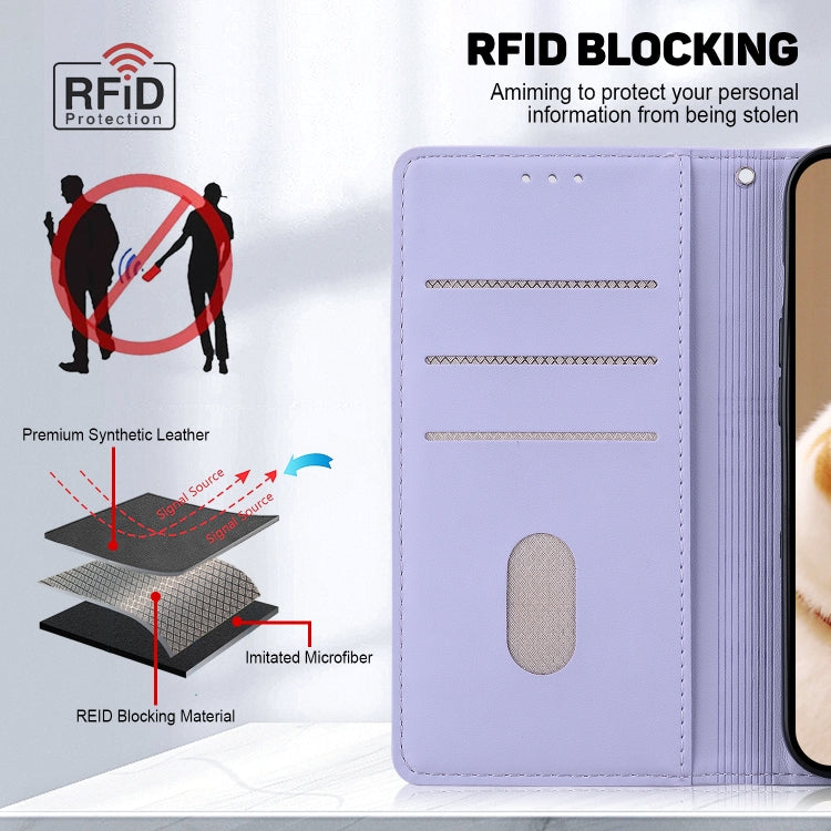 For Redmi K70 / K70 Pro Cute Cats RFID Leather Phone Case(Purple)