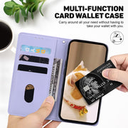 For Redmi K70 / K70 Pro Cute Cats RFID Leather Phone Case(Purple)
