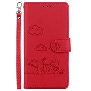 For Redmi K70 / K70 Pro Cute Cats RFID Leather Phone Case(Red)