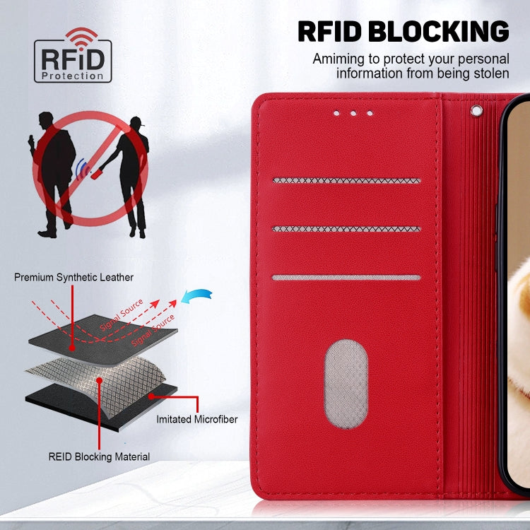For Redmi K70 / K70 Pro Cute Cats RFID Leather Phone Case(Red)