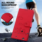 For Redmi K70 / K70 Pro Cute Cats RFID Leather Phone Case(Red)
