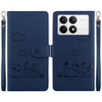 For Redmi K70 / K70 Pro Cute Cats RFID Leather Phone Case(Blue) - Xiaomi Cases by PMC Jewellery | Online Shopping South Africa | PMC Jewellery | Buy Now Pay Later Mobicred