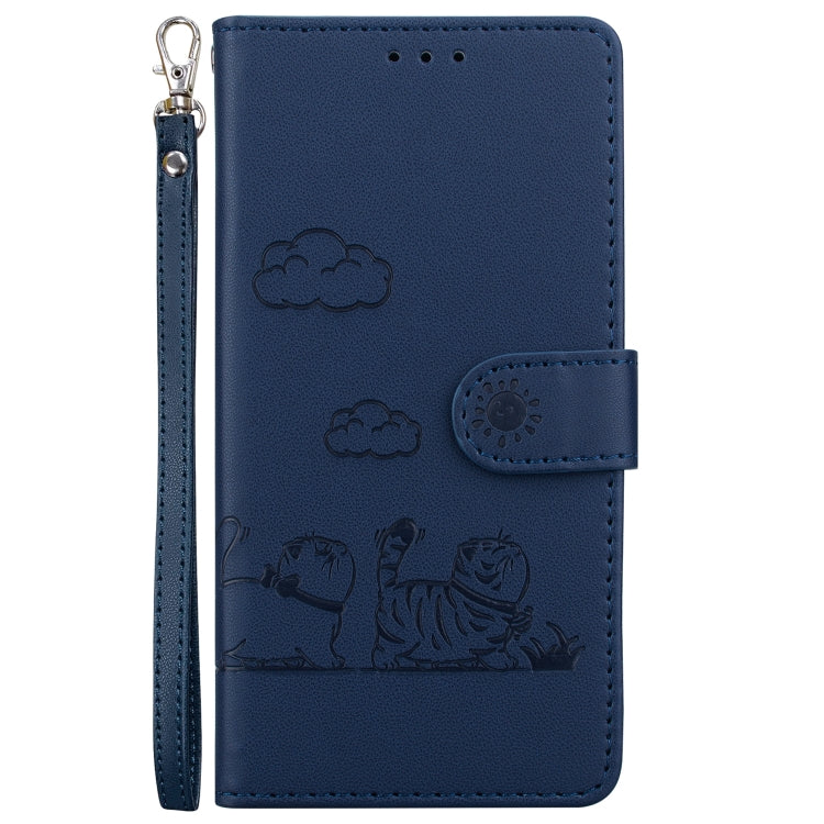 For Redmi K70 / K70 Pro Cute Cats RFID Leather Phone Case(Blue)