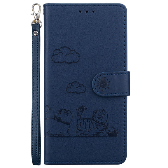 For Redmi K70 / K70 Pro Cute Cats RFID Leather Phone Case(Blue)