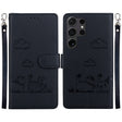For Samsung Galaxy S25 Ultra 5G Cute Cats RFID Leather Phone Case(Black) - Galaxy S25 Ultra 5G Cases by PMC Jewellery | Online Shopping South Africa | PMC Jewellery | Buy Now Pay Later Mobicred