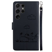 For Samsung Galaxy S25 Ultra 5G Cute Cats RFID Leather Phone Case(Black)