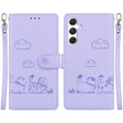 For Samsung Galaxy S25 5G Cute Cats RFID Leather Phone Case(Purple) - Galaxy S25 5G Cases by PMC Jewellery | Online Shopping South Africa | PMC Jewellery | Buy Now Pay Later Mobicred