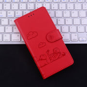 For Samsung Galaxy S25 5G Cute Cats RFID Leather Phone Case(Red)